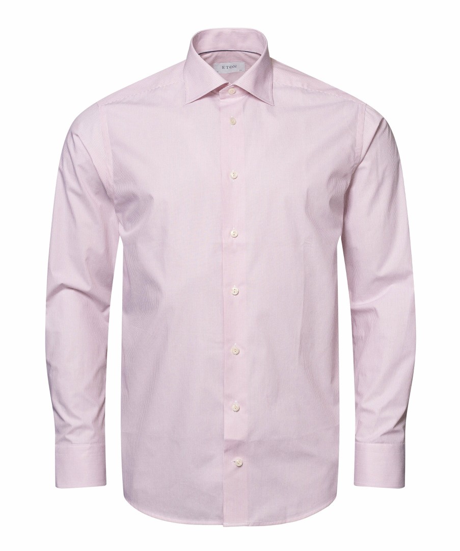 Man Eton Skjortor | Striped Poplin Contemp