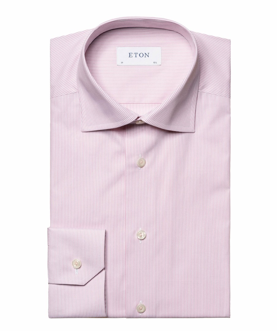 Man Eton Skjortor | Striped Poplin Contemp