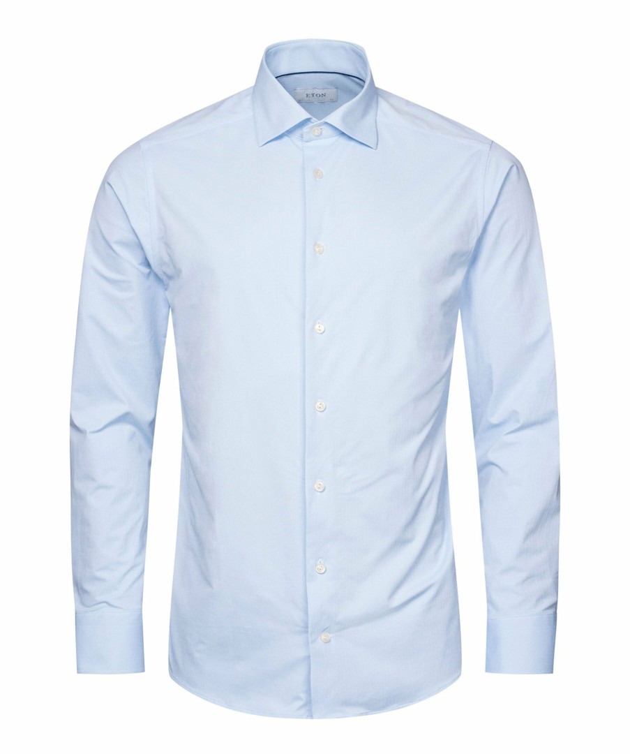 Man Eton Skjortor | Herringbone Stretch Shirt