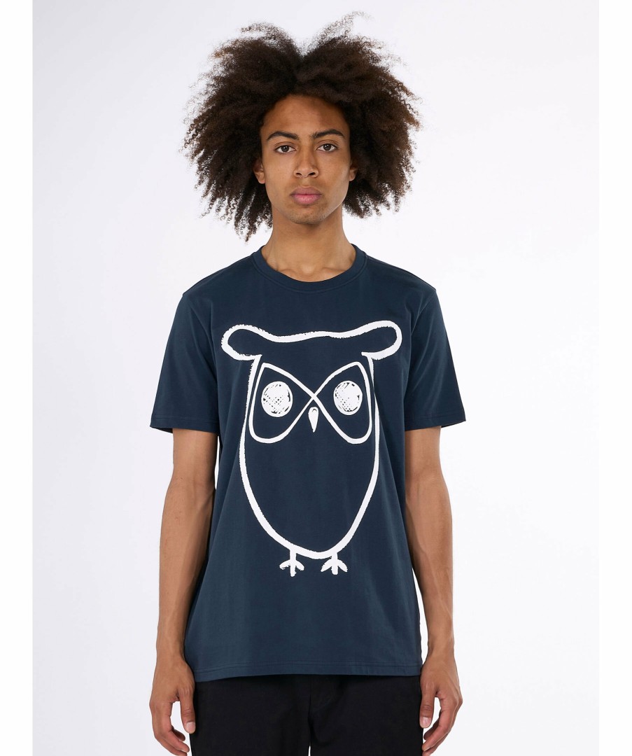 Man Knowledge cotton T-Shirts | Big Owl Print Tee