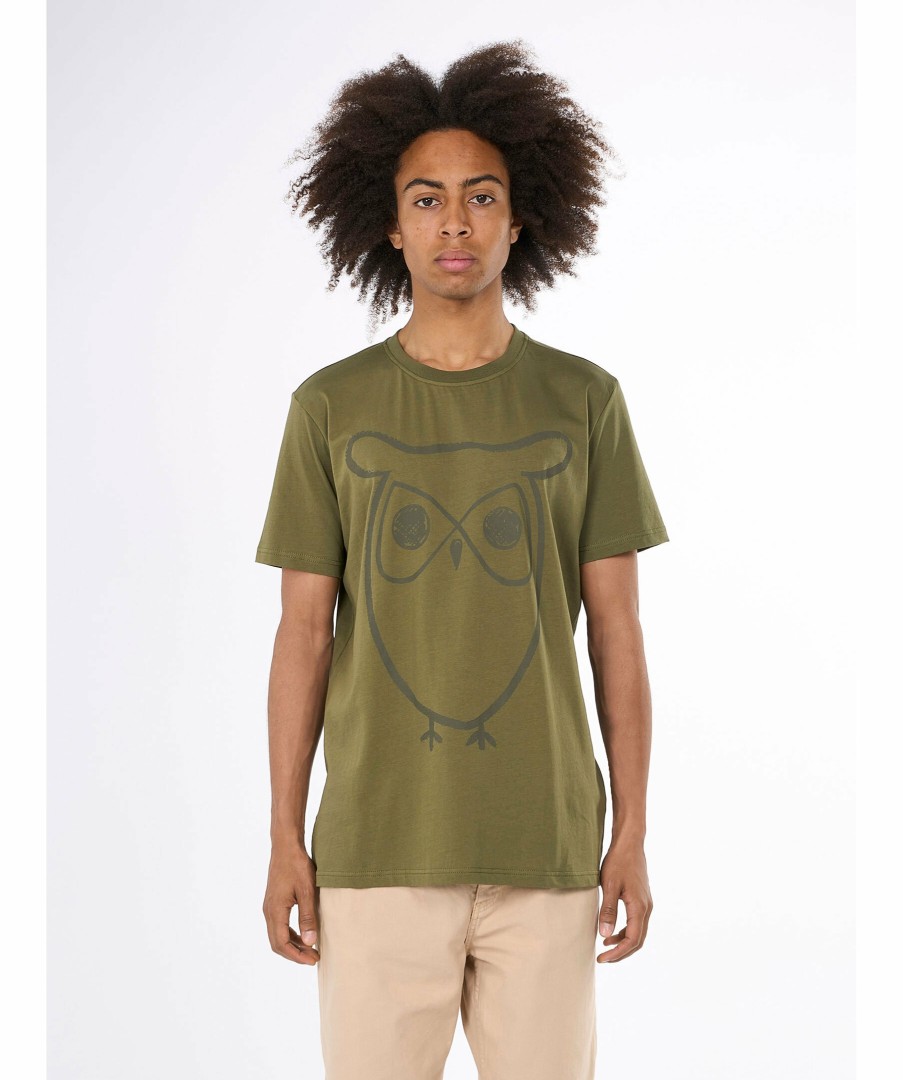 Man Knowledge cotton T-Shirts | Big Owl Print Tee