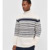 Man Knowledge cotton Trojor & Hoodies | Knitted Pattern Roll Neck