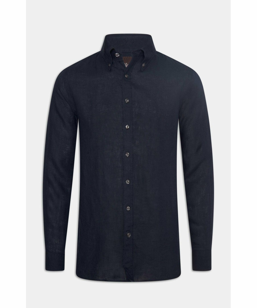 Man Oscar Jacobson Skjortor | Regular Fit Linen Shirt