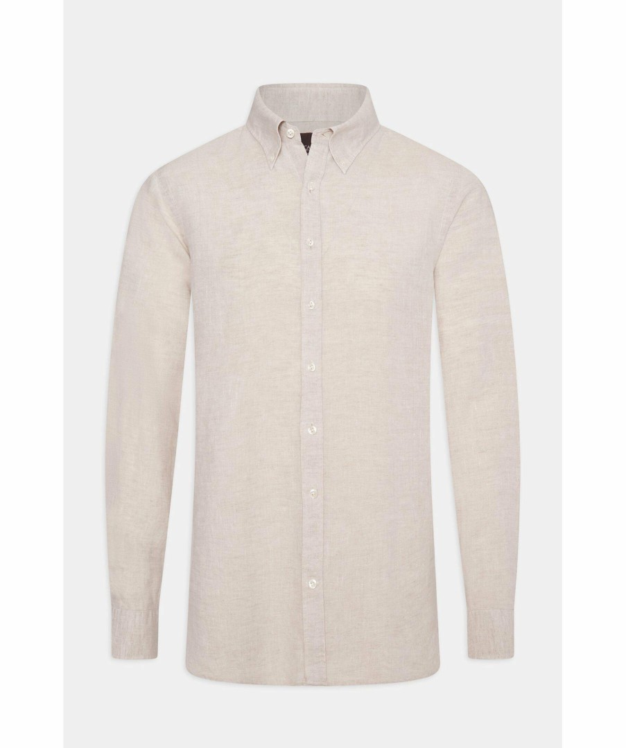 Man Oscar Jacobson Skjortor | Regular Fit Linen Shirt