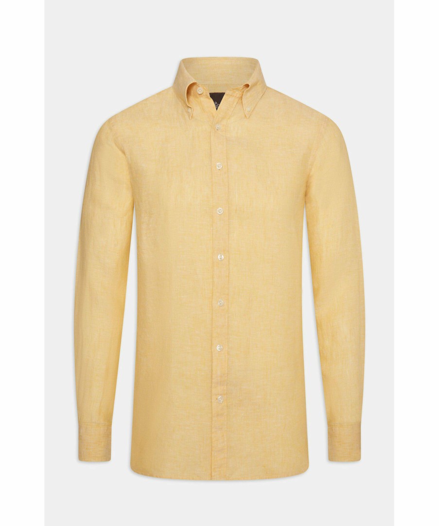 Man Oscar Jacobson Skjortor | Regular Fit Linen Shirt