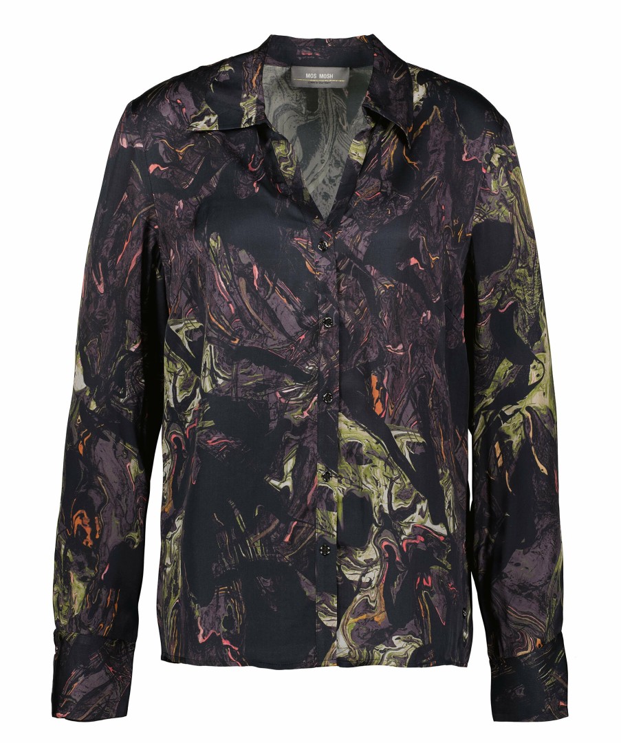 Kvinna Mos Mosh Skjortor | Letana Marble Ls Shirt