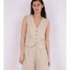 Kvinna Neo Noir Vastar | Vendetta Heavy Linen Vest