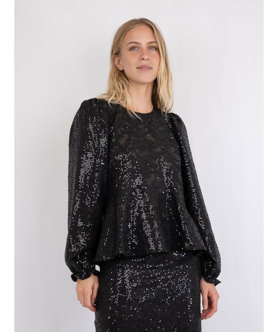 Kvinna Neo Noir Blusar | Rizzo Sequins Blouse