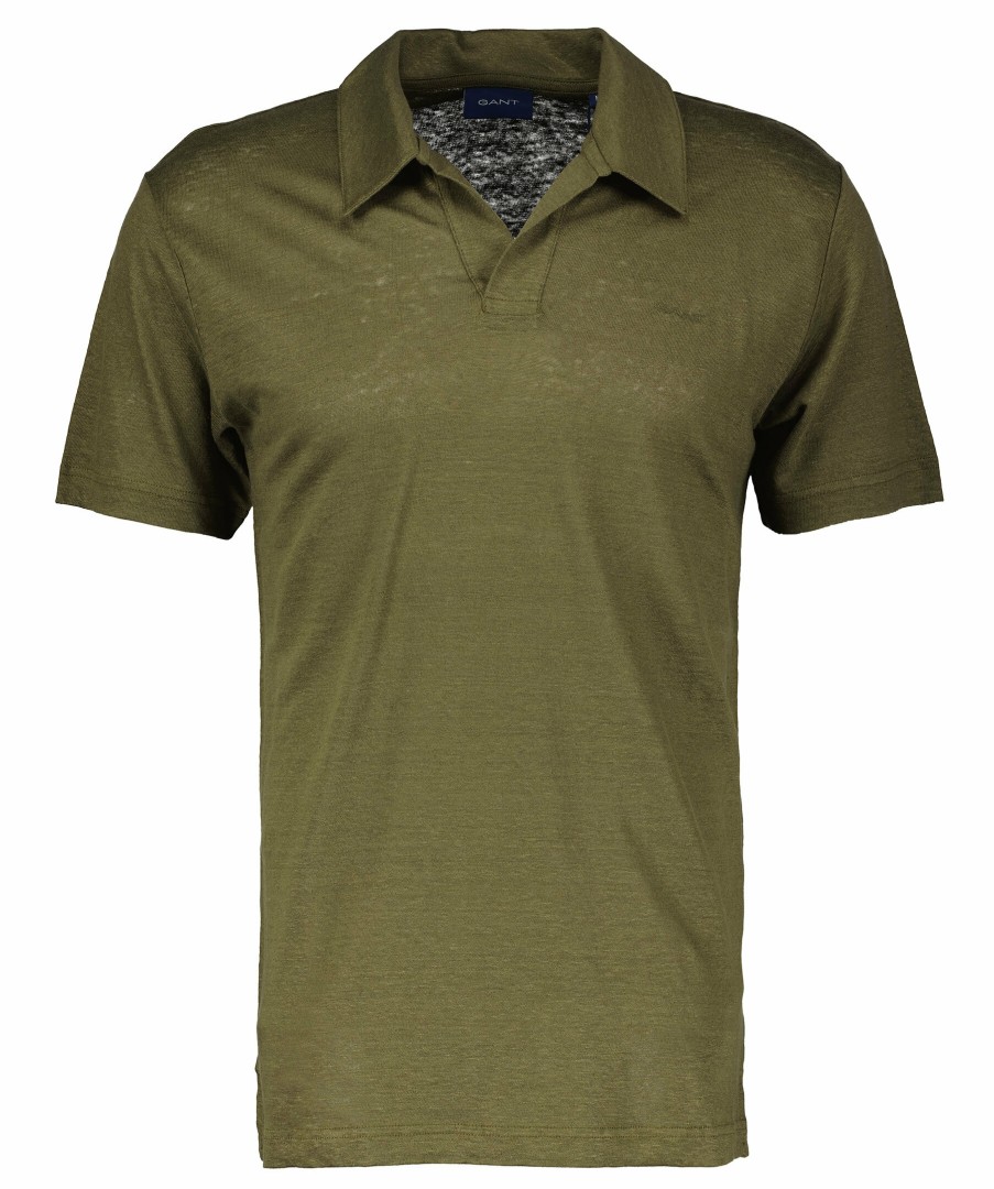 Man Gant Piketrojor | Linen Solid Ss Polo