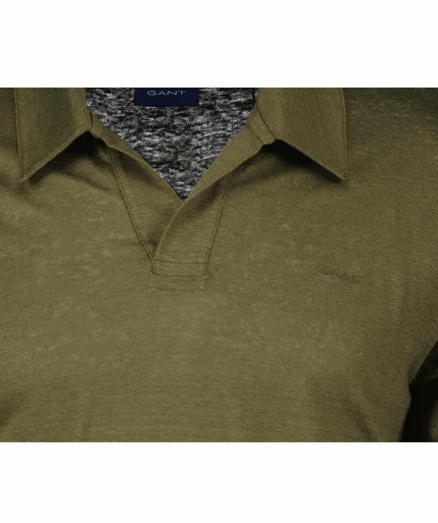 Man Gant Piketrojor | Linen Solid Ss Polo