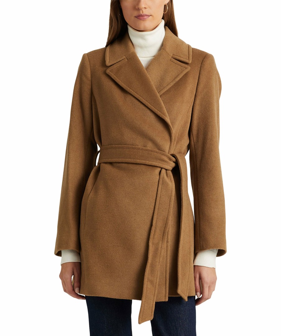 Kvinna Lauren Ralph Lauren Kappor | Shot Wrap Wool Coat