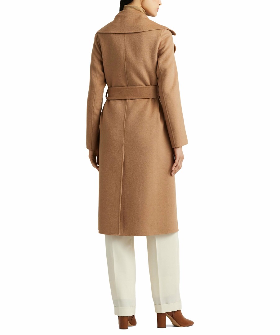 Kvinna Lauren Ralph Lauren Kappor | Double Fc Wrap Wool Coat