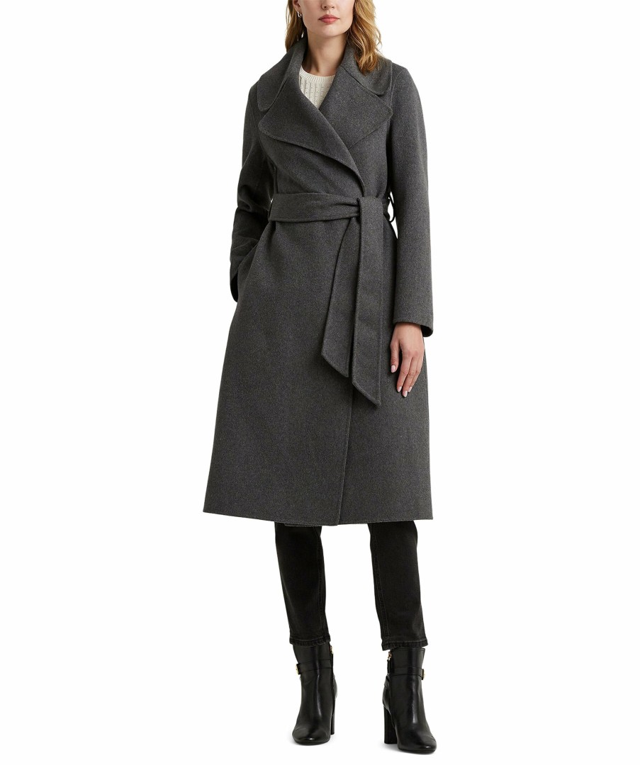 Kvinna Lauren Ralph Lauren Kappor | Double Fc Wrap Wool Coat