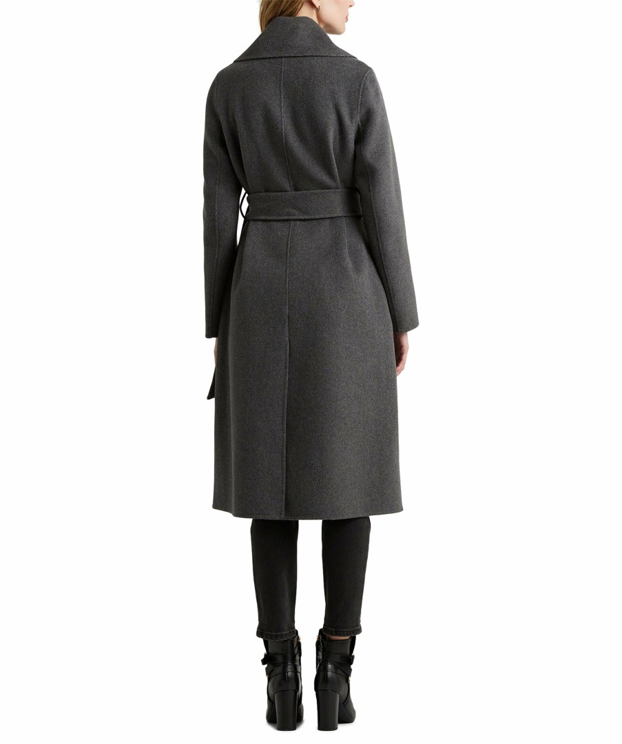 Kvinna Lauren Ralph Lauren Kappor | Double Fc Wrap Wool Coat