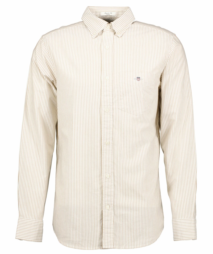 Man Gant Skjortor | Reg Oxford Banker Stripe