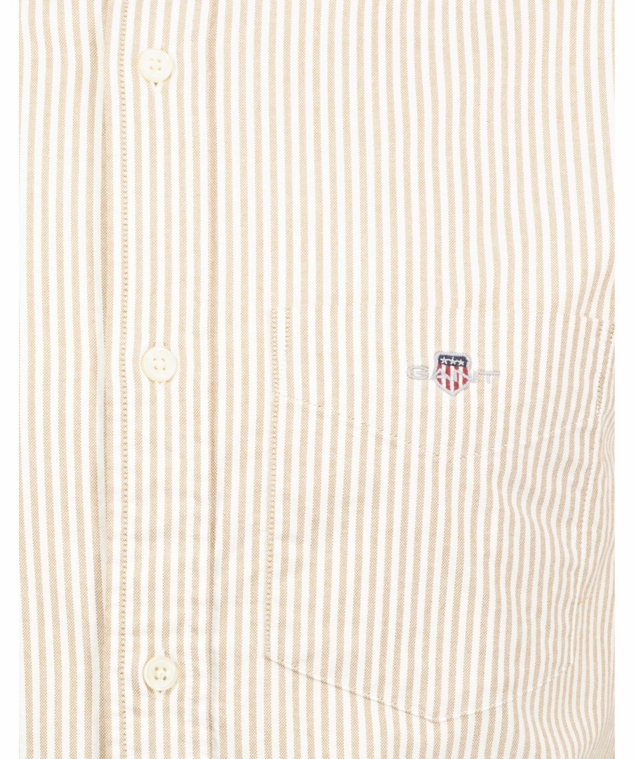 Man Gant Skjortor | Reg Oxford Banker Stripe