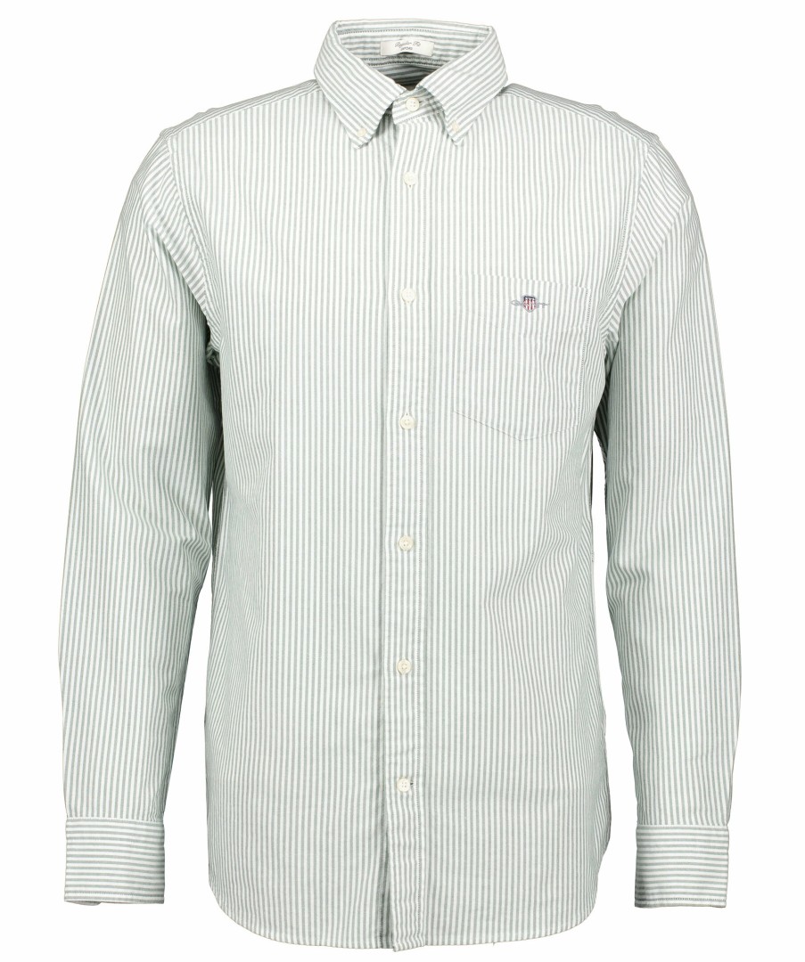 Man Gant Skjortor | Reg Oxford Banker Stripe