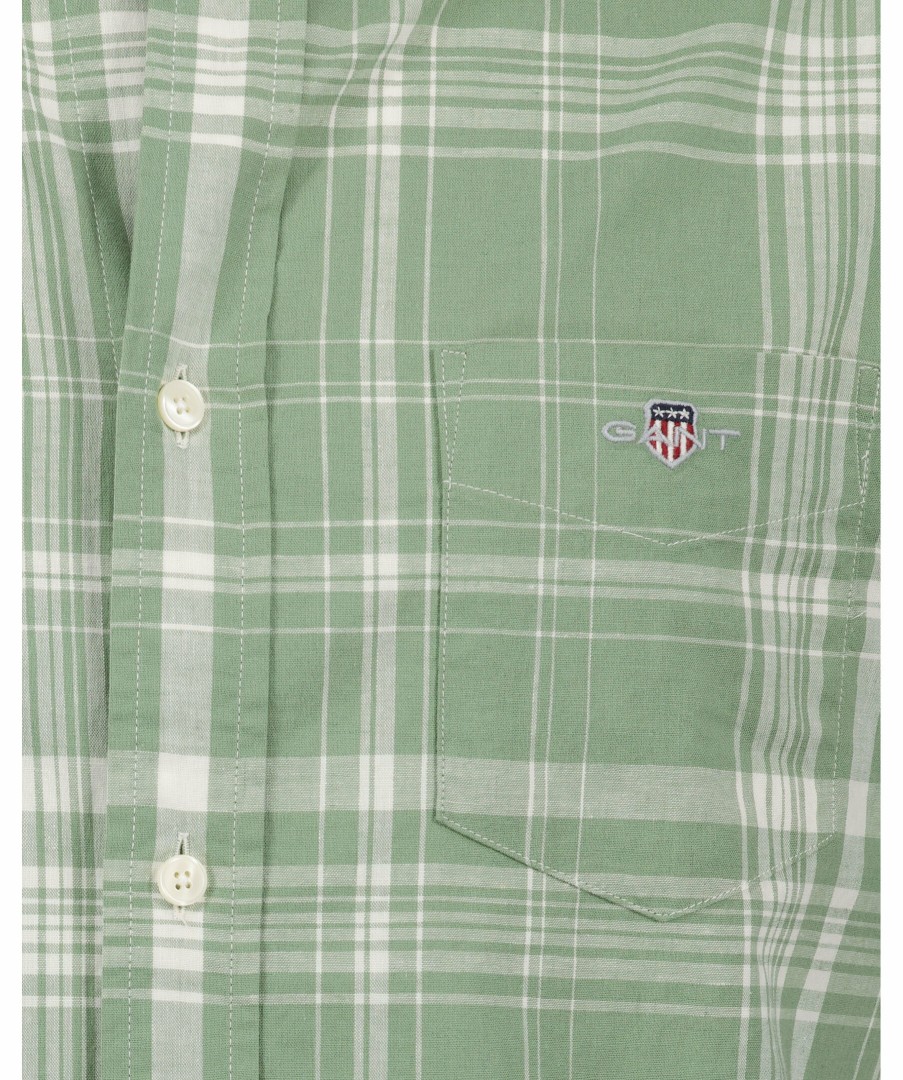 Man Gant Skjortor | Regular Cotton Linen Ss