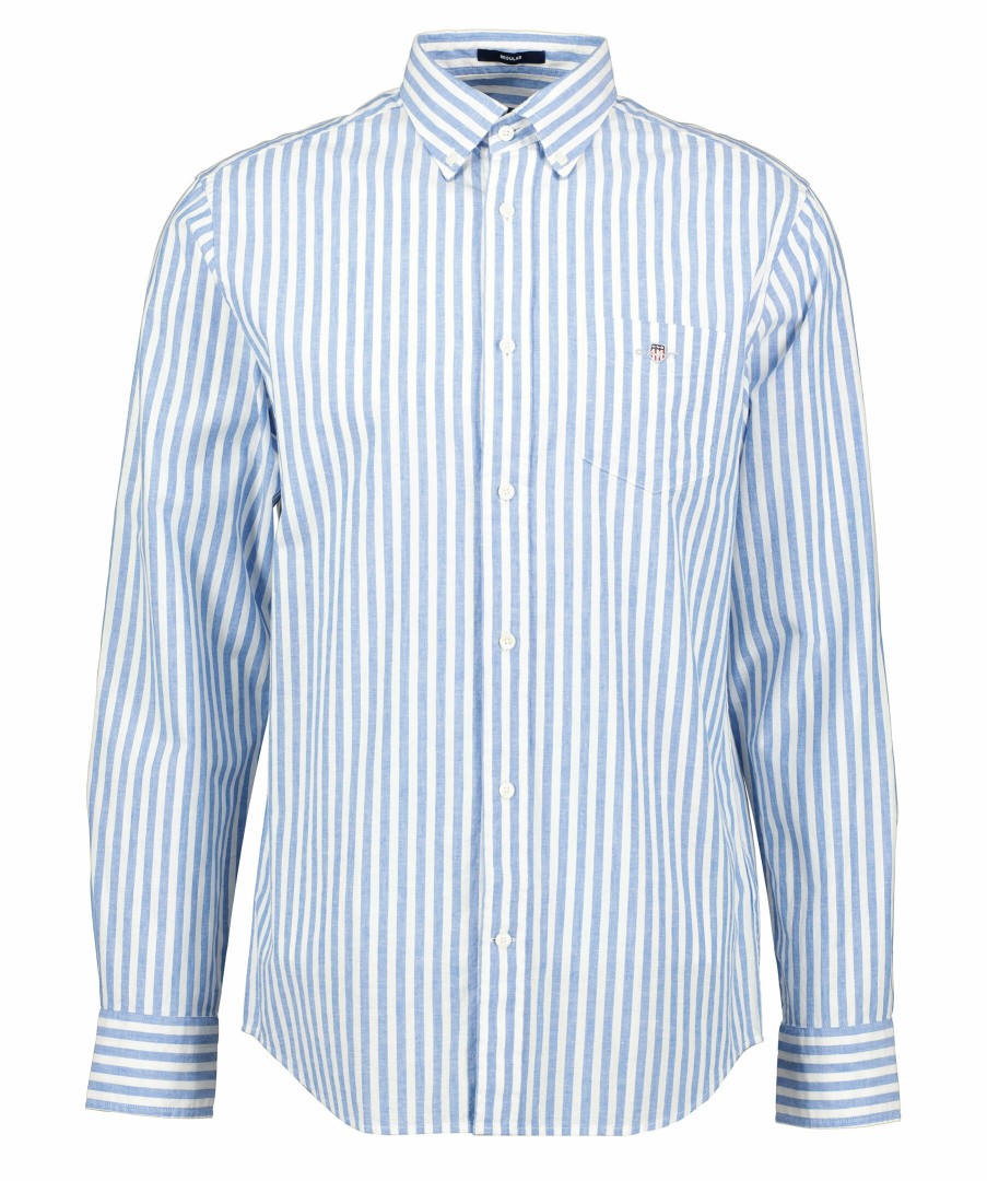 Man Gant Skjortor | Reg Cotton Linen Shirt