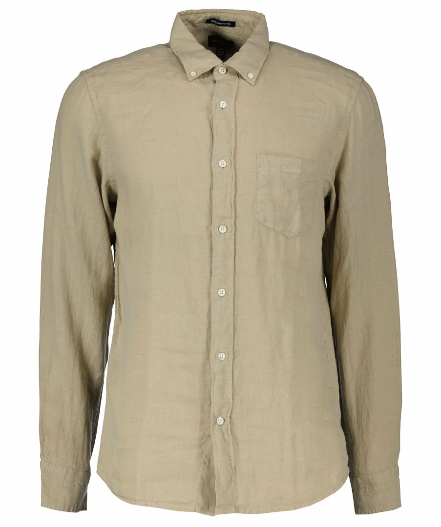 Man Gant Skjortor | Reg Gmnt Dyed Linen Shirt