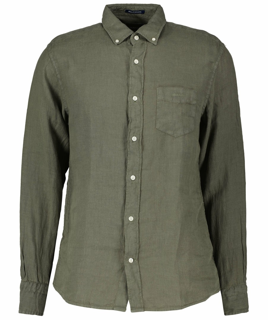 Man Gant Skjortor | Reg Gmnt Dyed Linen Shirt