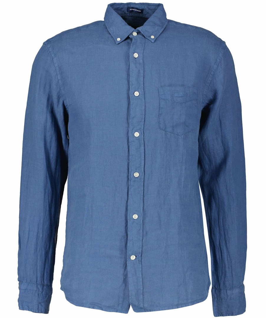 Man Gant Skjortor | Reg Gmnt Dyed Linen Shirt