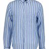 Man Gant Skjortor | Reg Linen Wide Stripe