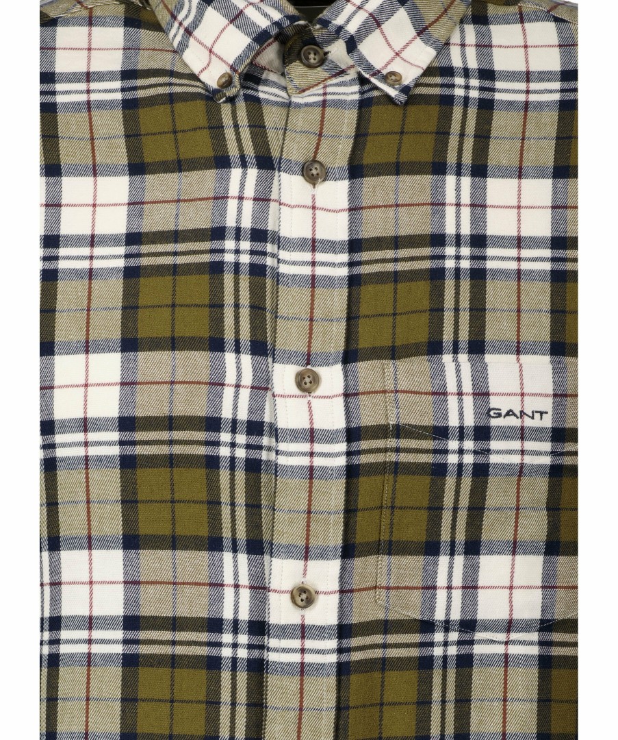 Man Gant Skjortor | Reg Flannel Check Shirt