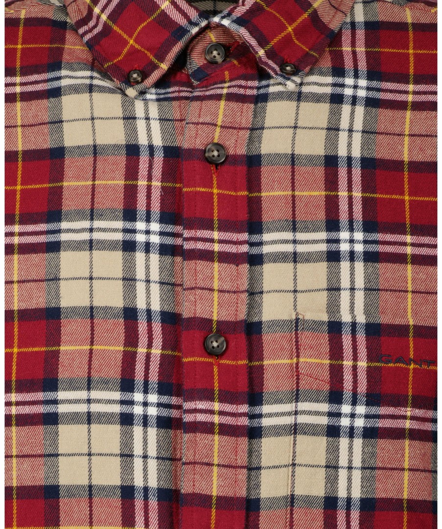 Man Gant Skjortor | Reg Flannel Check Shirt