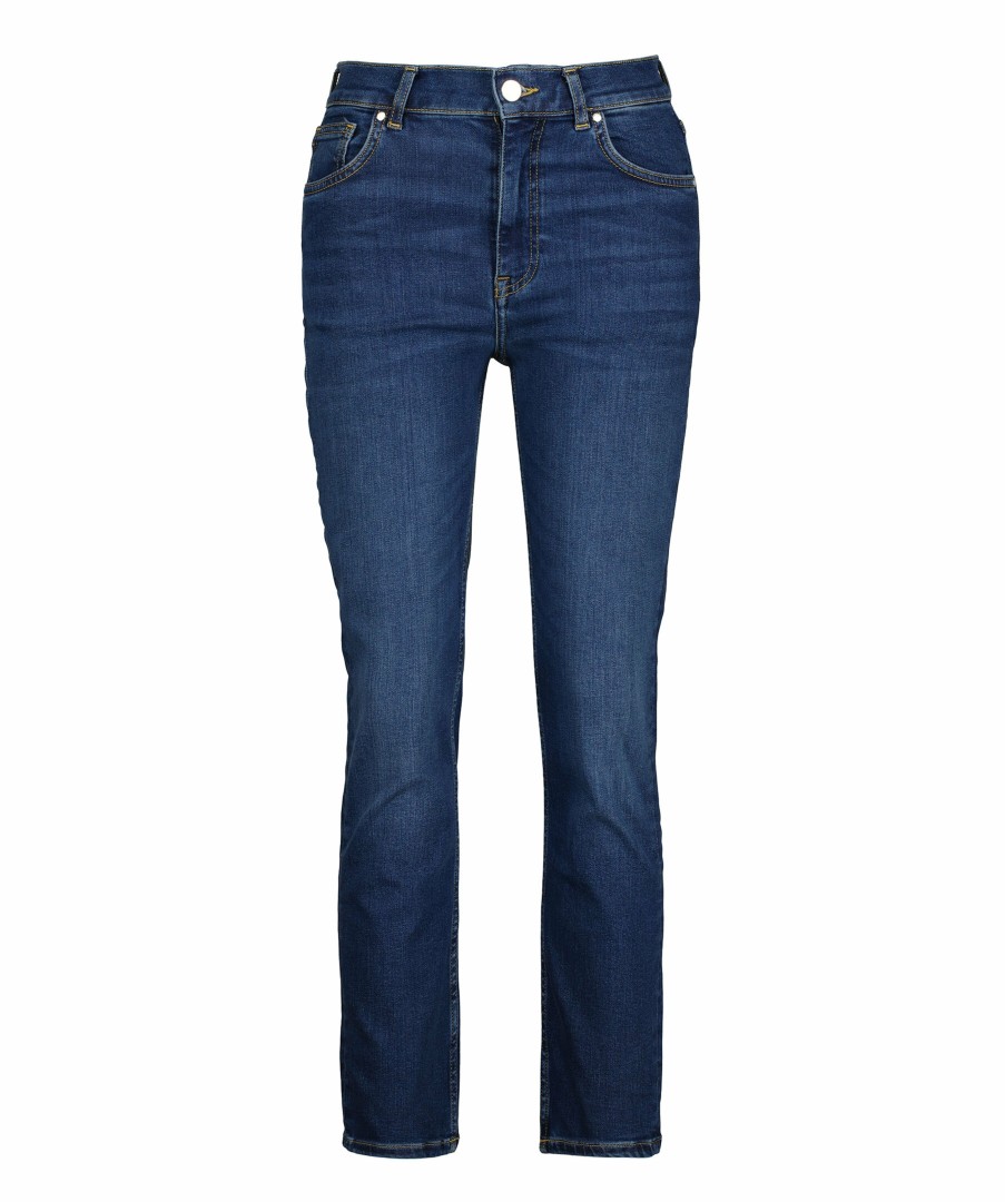 Kvinna Gant Byxor | Crop Slim Stretch Jeans