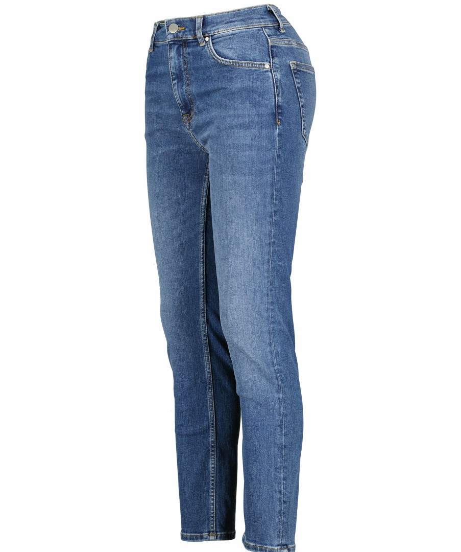 Kvinna Gant Jeans | Crop Slim Stretch Jeans