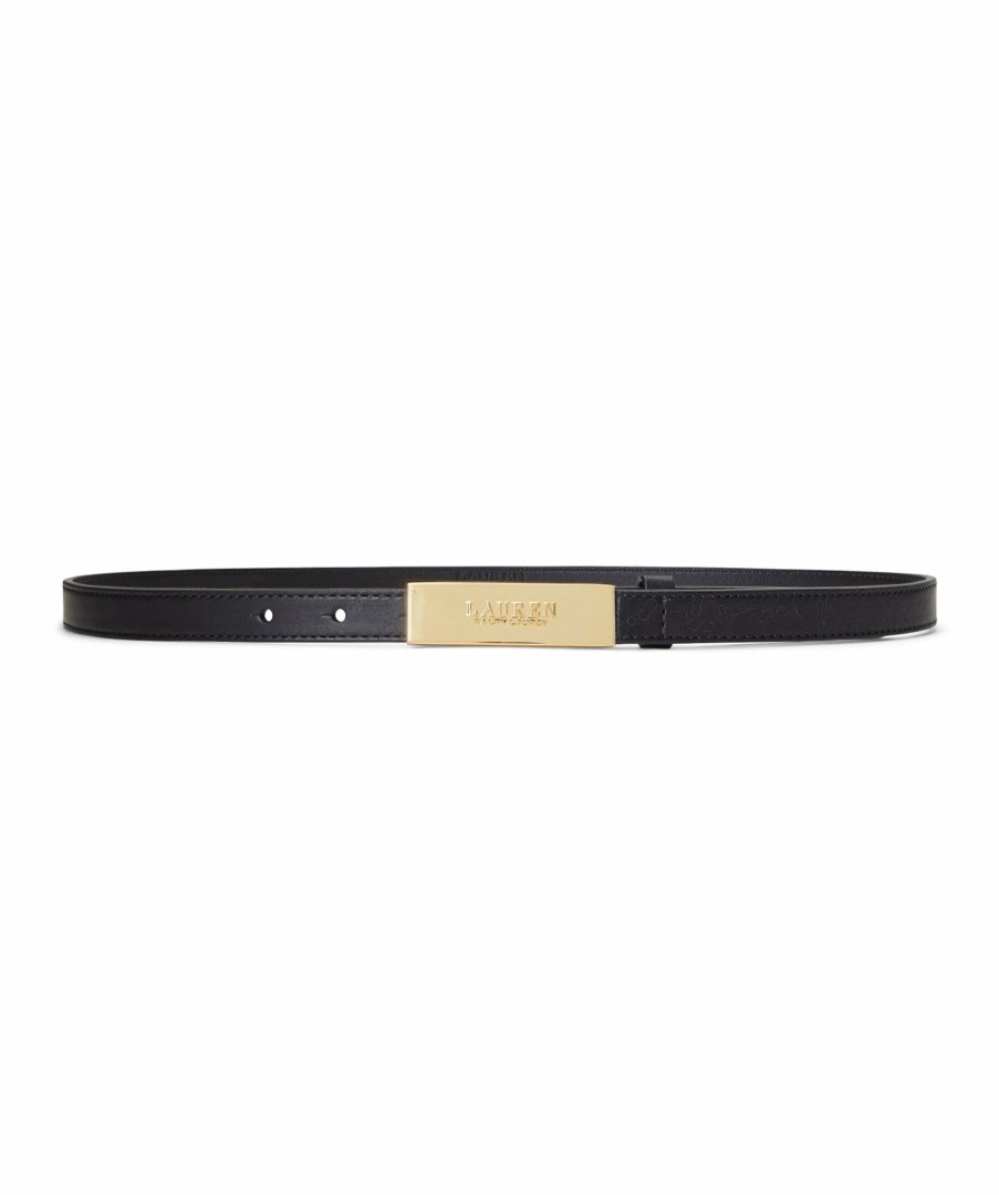 Kvinna Lauren Ralph Lauren Balten | New Plaque Skinny Belt