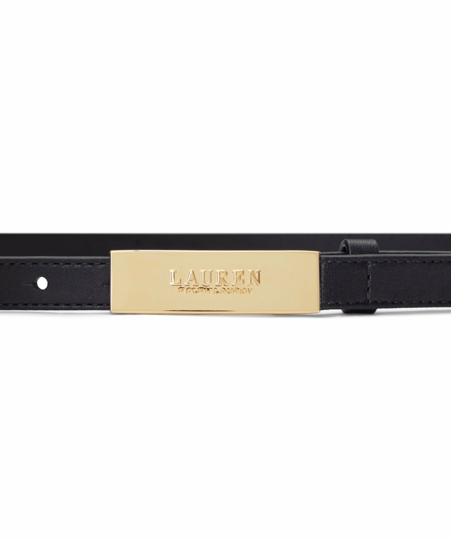 Kvinna Lauren Ralph Lauren Balten | New Plaque Skinny Belt