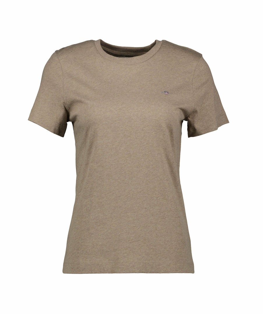 Kvinna Gant T-Shirts | Reg Shield Ss T-Shirt