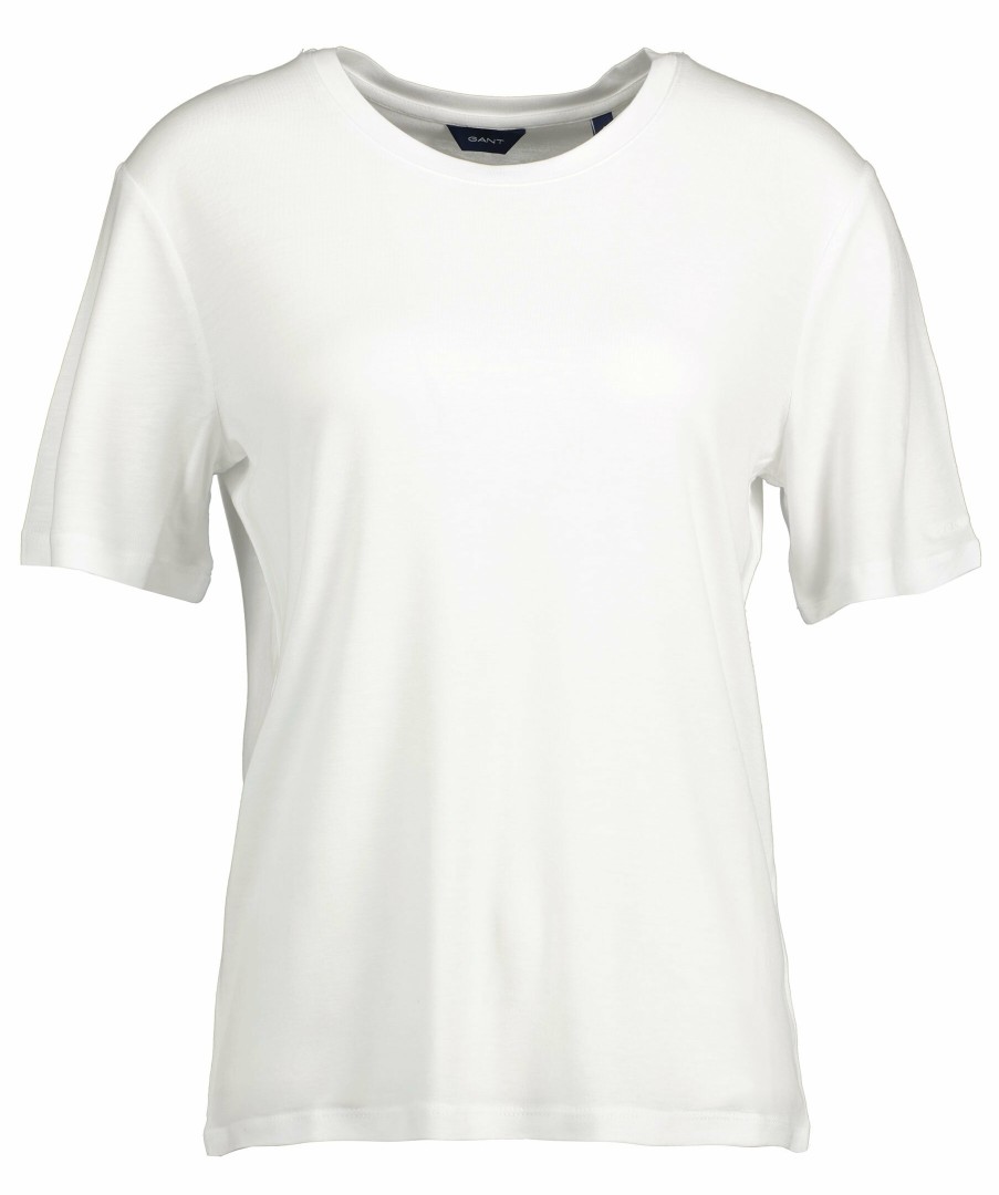 Kvinna Gant T-Shirts | Drape Ss T-Shirt