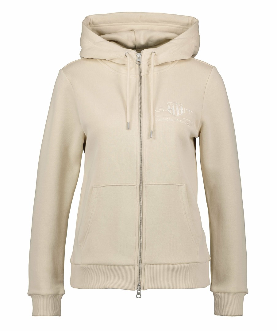 Kvinna Gant Trojor & Hoodies | Tonal Archive Zip Hoodie