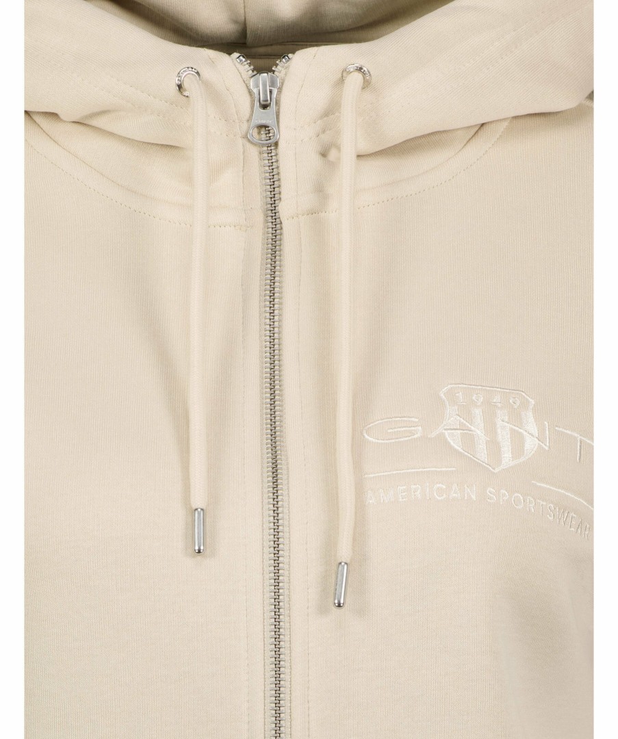 Kvinna Gant Trojor & Hoodies | Tonal Archive Zip Hoodie