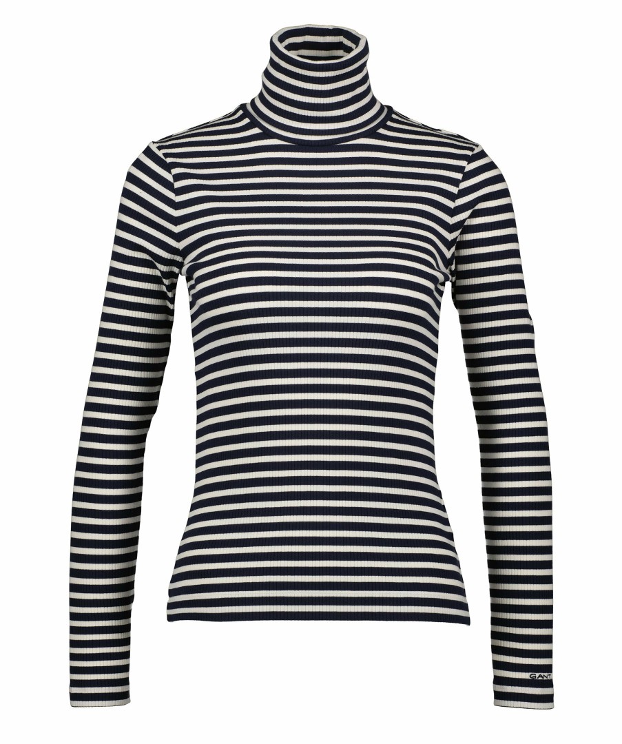 Kvinna Gant Trojor & Hoodies | Slim Rib Turtleneck Top