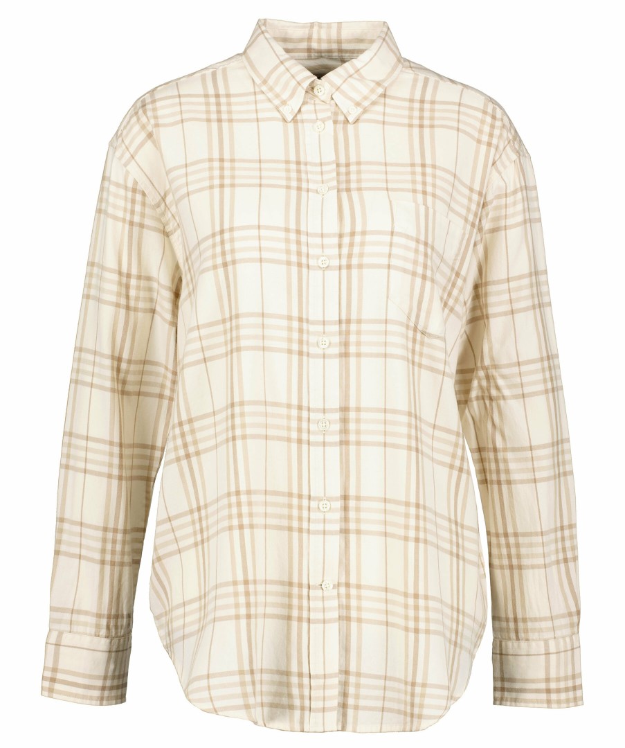 Kvinna Gant Skjortor | Relaxed Flannel Shirt