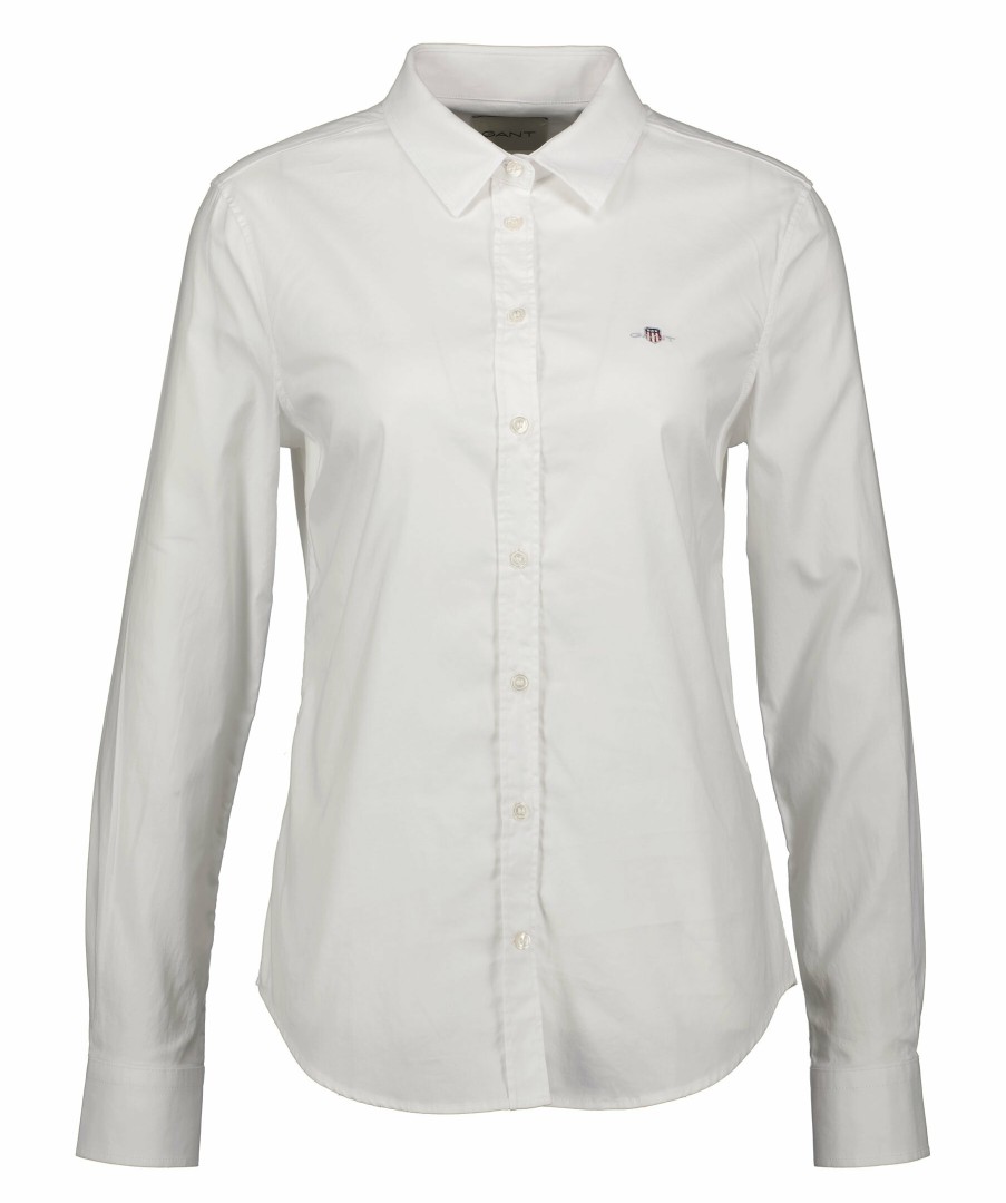 Kvinna Gant Skjortor | Slim Stretch Oxford Shirt