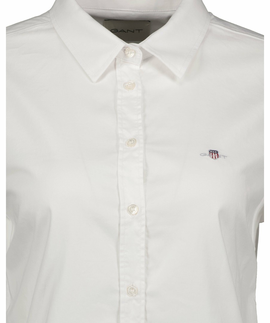 Kvinna Gant Skjortor | Slim Stretch Oxford Shirt