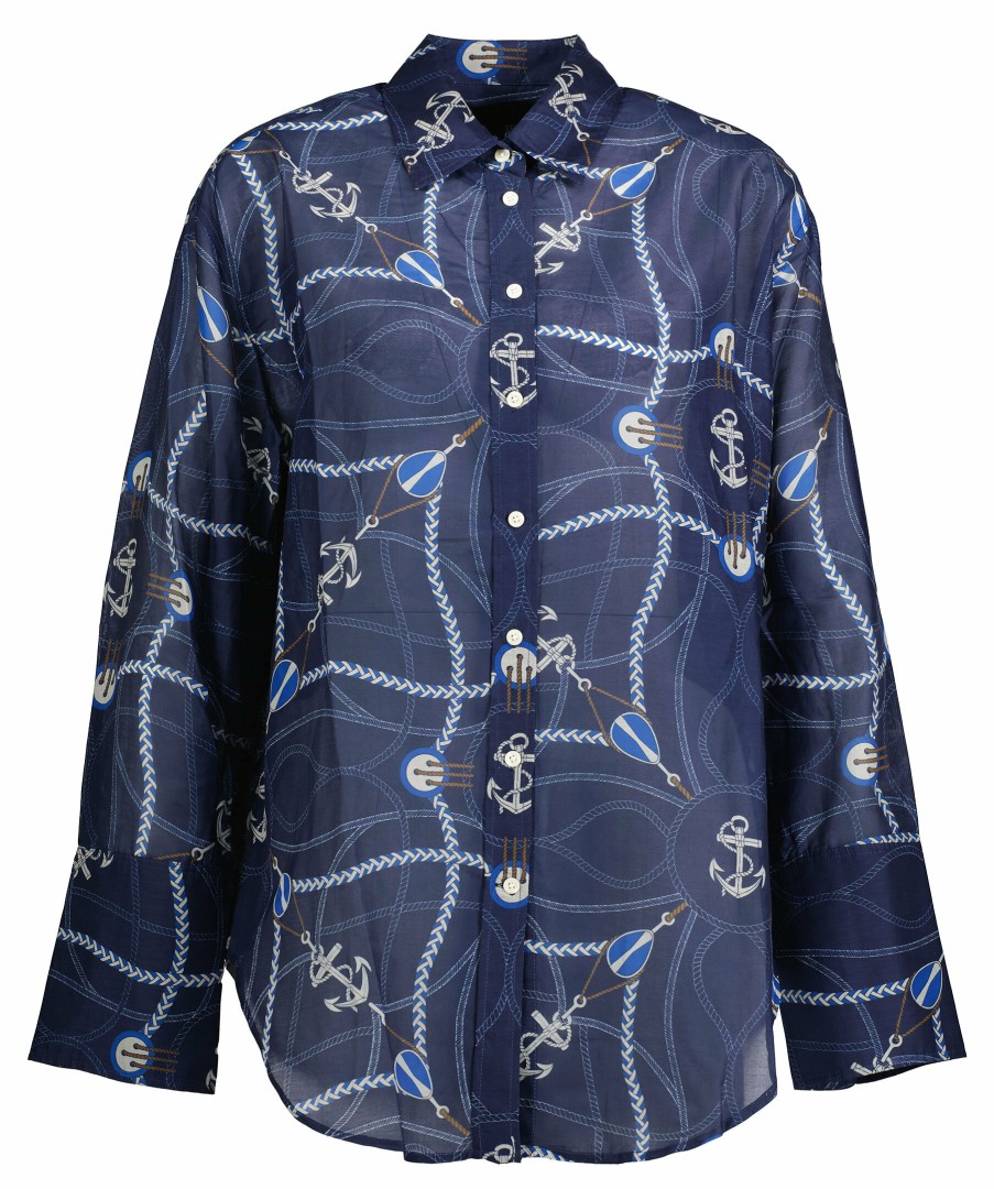 Kvinna Gant Skjortor | Sailing Print Shirt