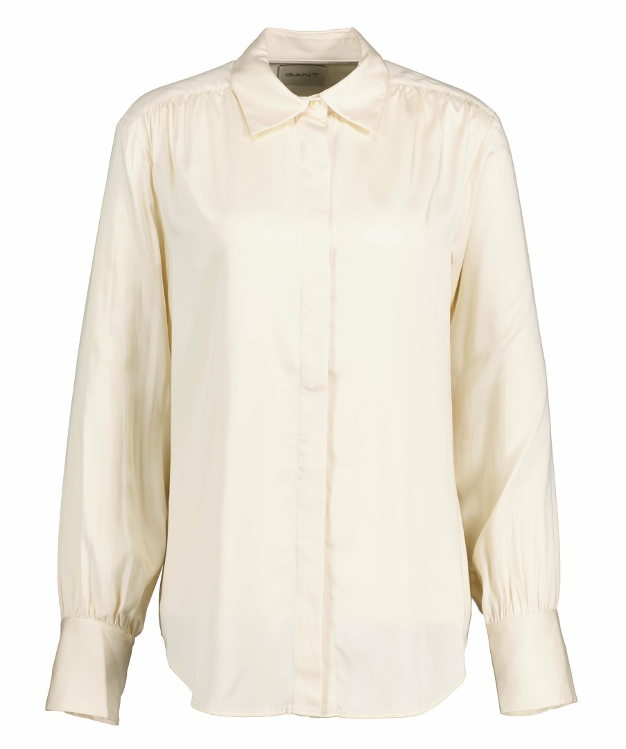 Kvinna Gant Skjortor | Regular Satin Shirt