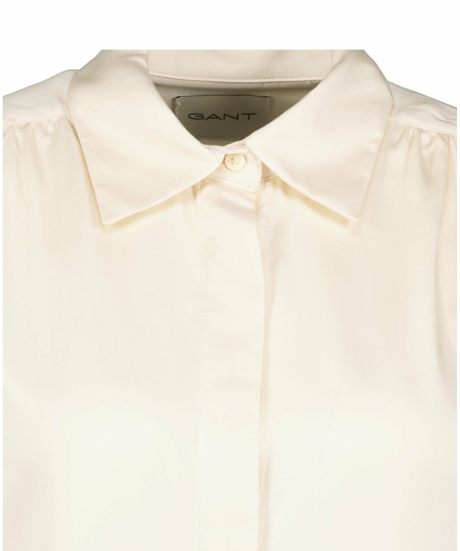 Kvinna Gant Skjortor | Regular Satin Shirt