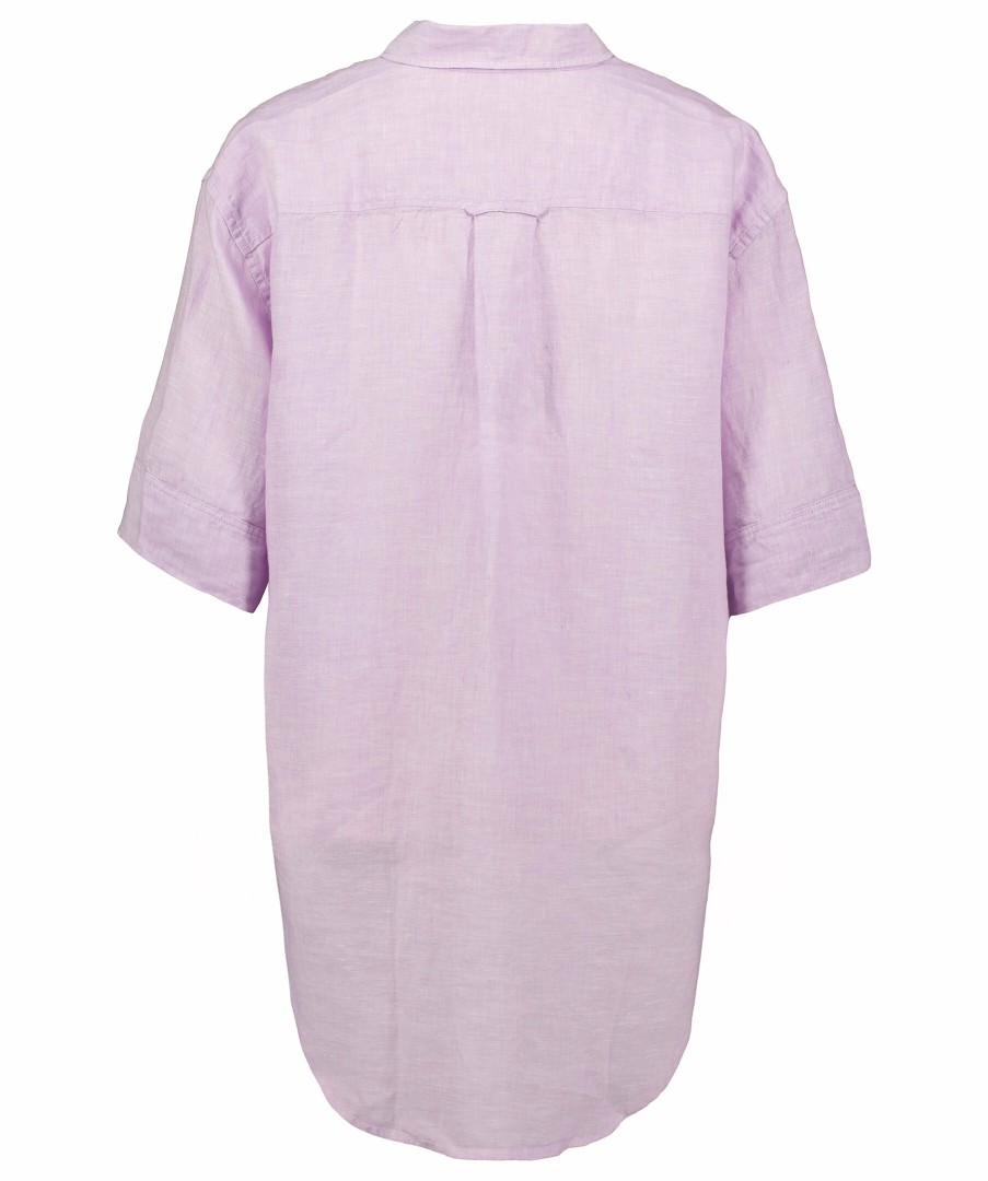 Kvinna Gant Skjortor | Ss Linen Chambrey Shirt