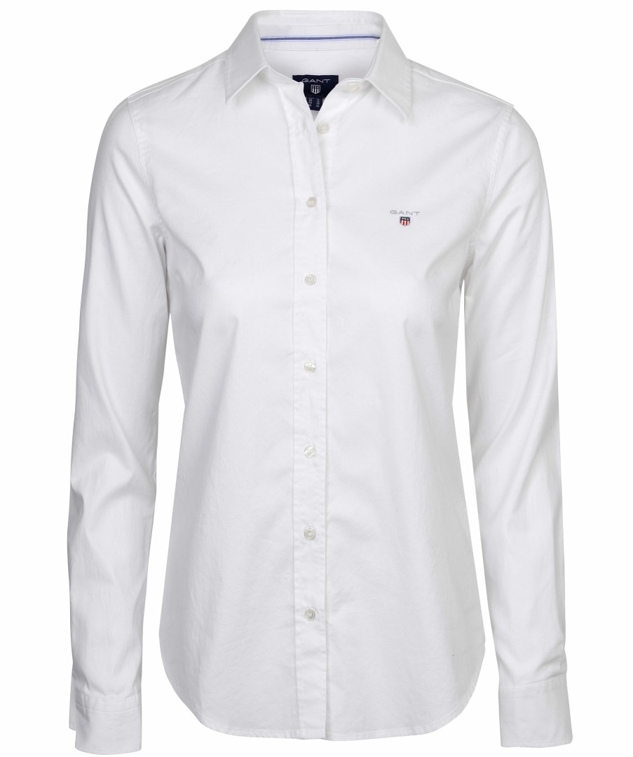 Kvinna Gant Skjortor | Stretch Oxford Solid