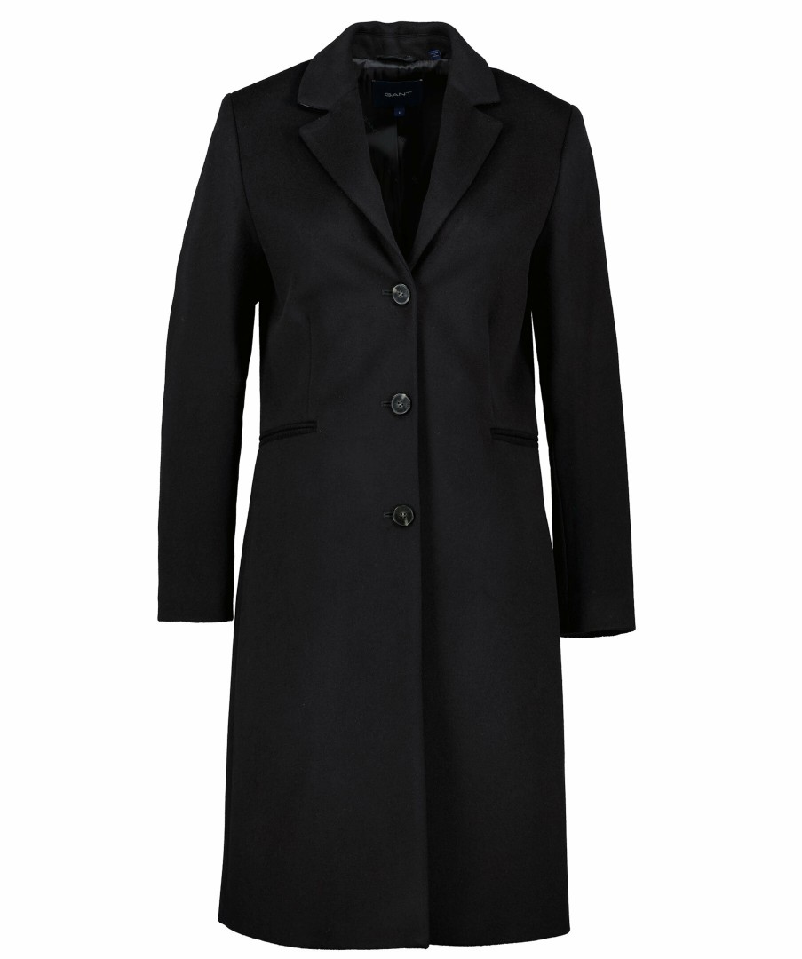 Kvinna Gant Kappor | Wool Blend Tailored Coat