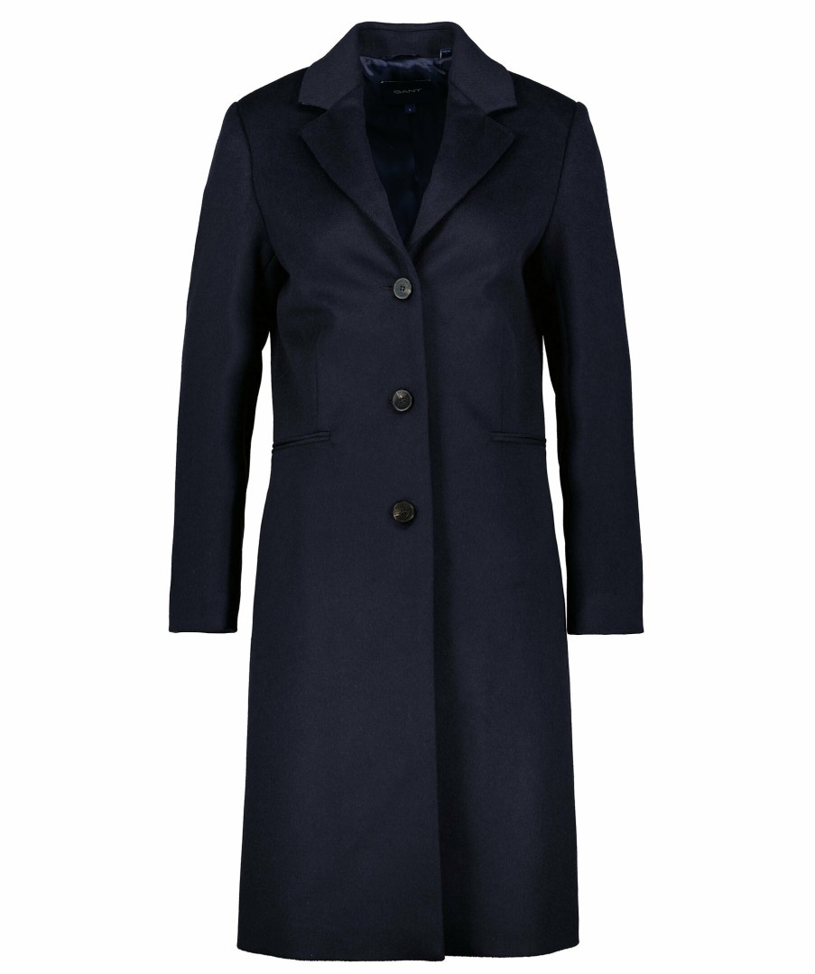 Kvinna Gant Kappor | Wool Blend Tailored Coat