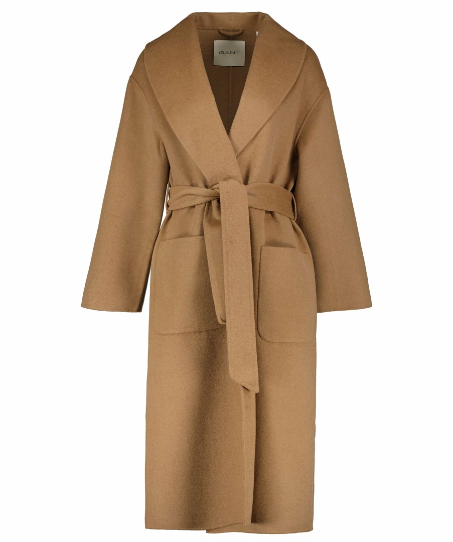 Kvinna Gant Kappor | Handstitched Belted Coat