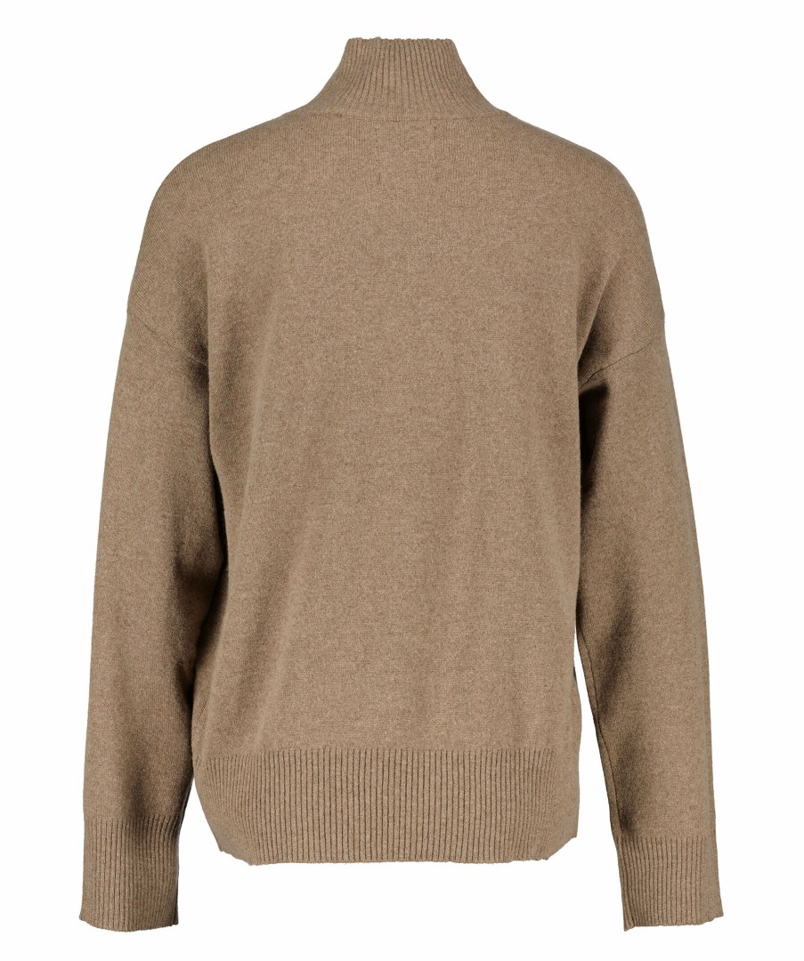 Kvinna Gant Trojor & Hoodies | Superfine Lambwool T Neck